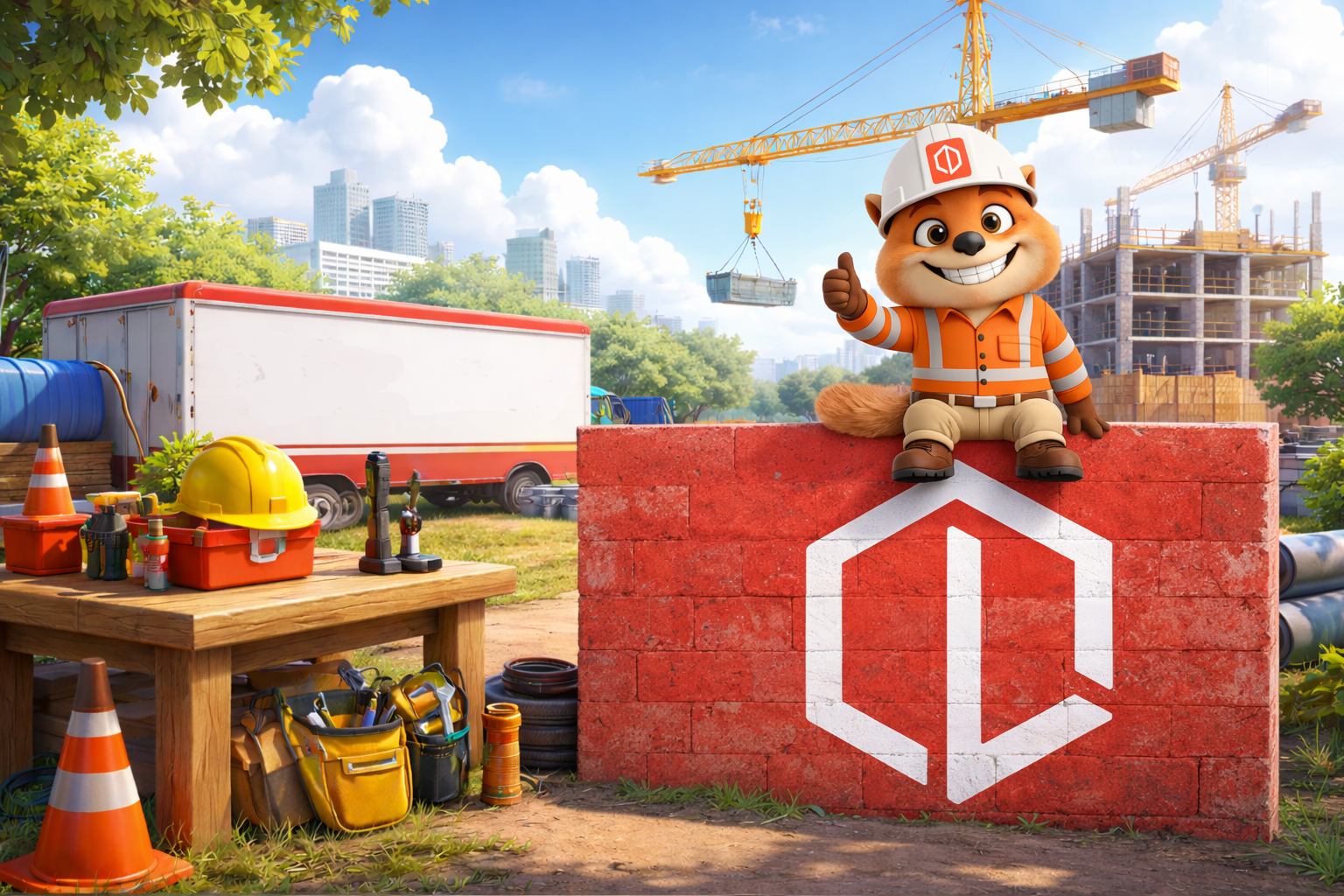 Tradie working on a construction site